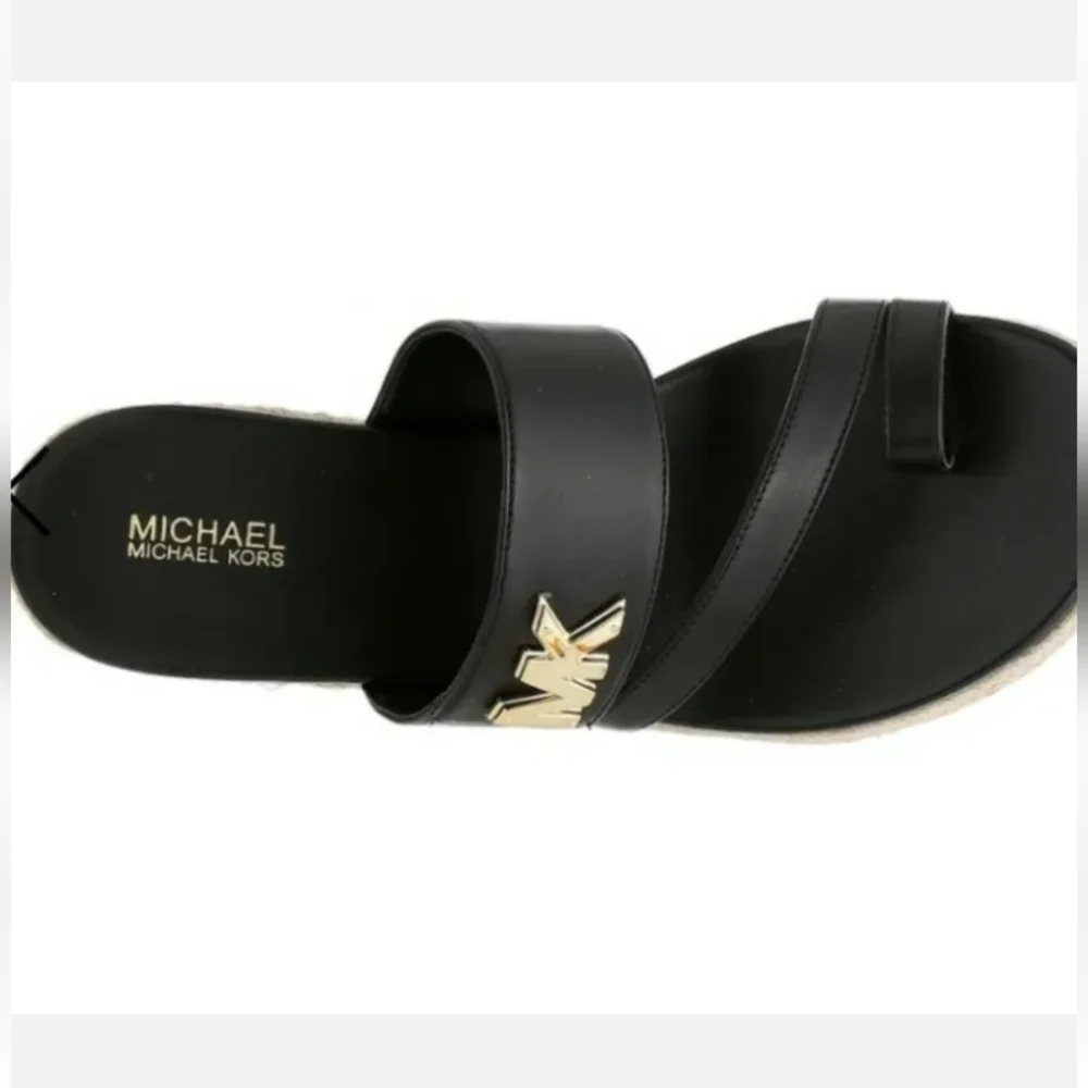 Michael Kors Sidney Espadrille Wedge Sandals Black Size US 10 M - Picture 6 of 12